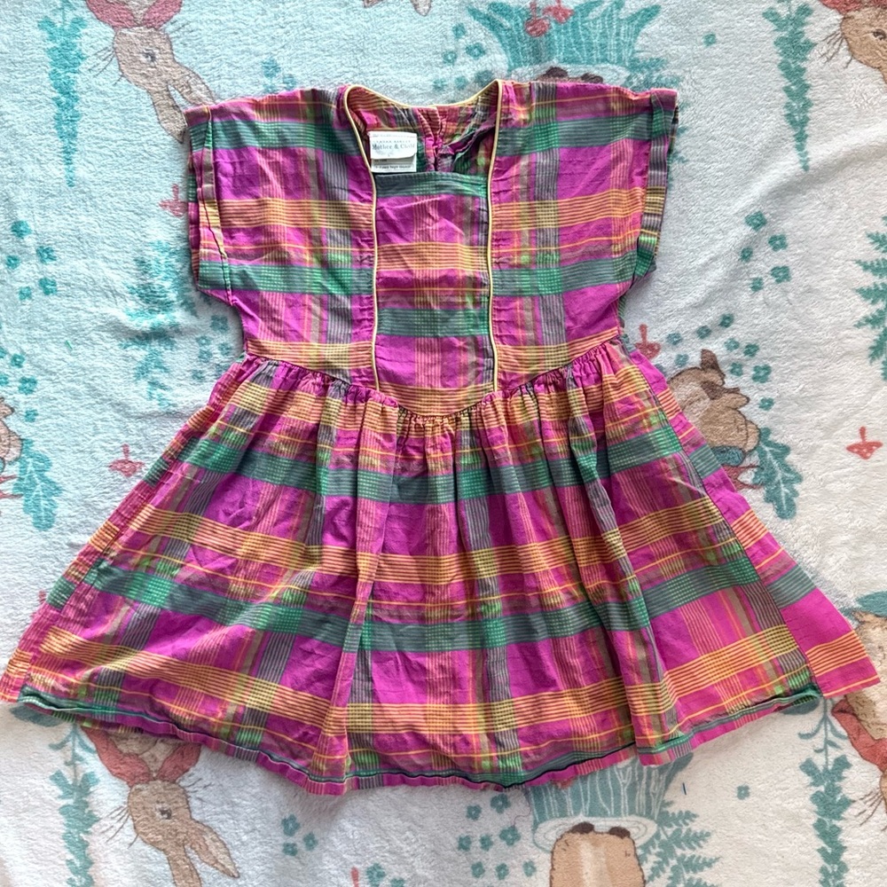 Vintage Laura Ashley Mother & Child Dress 3-4T Plaid Cottagecore Cotton
